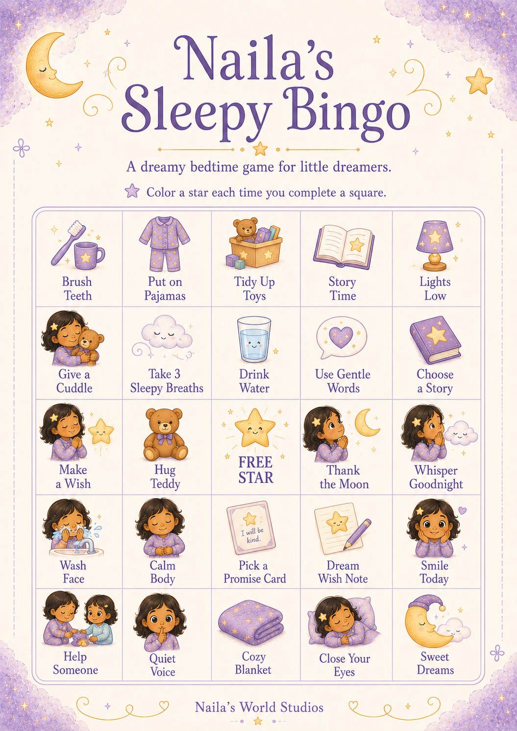 Naila's Sleepy Bingo